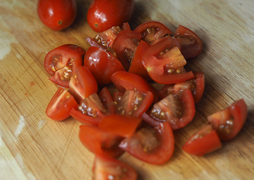 geviertelte Tomaten